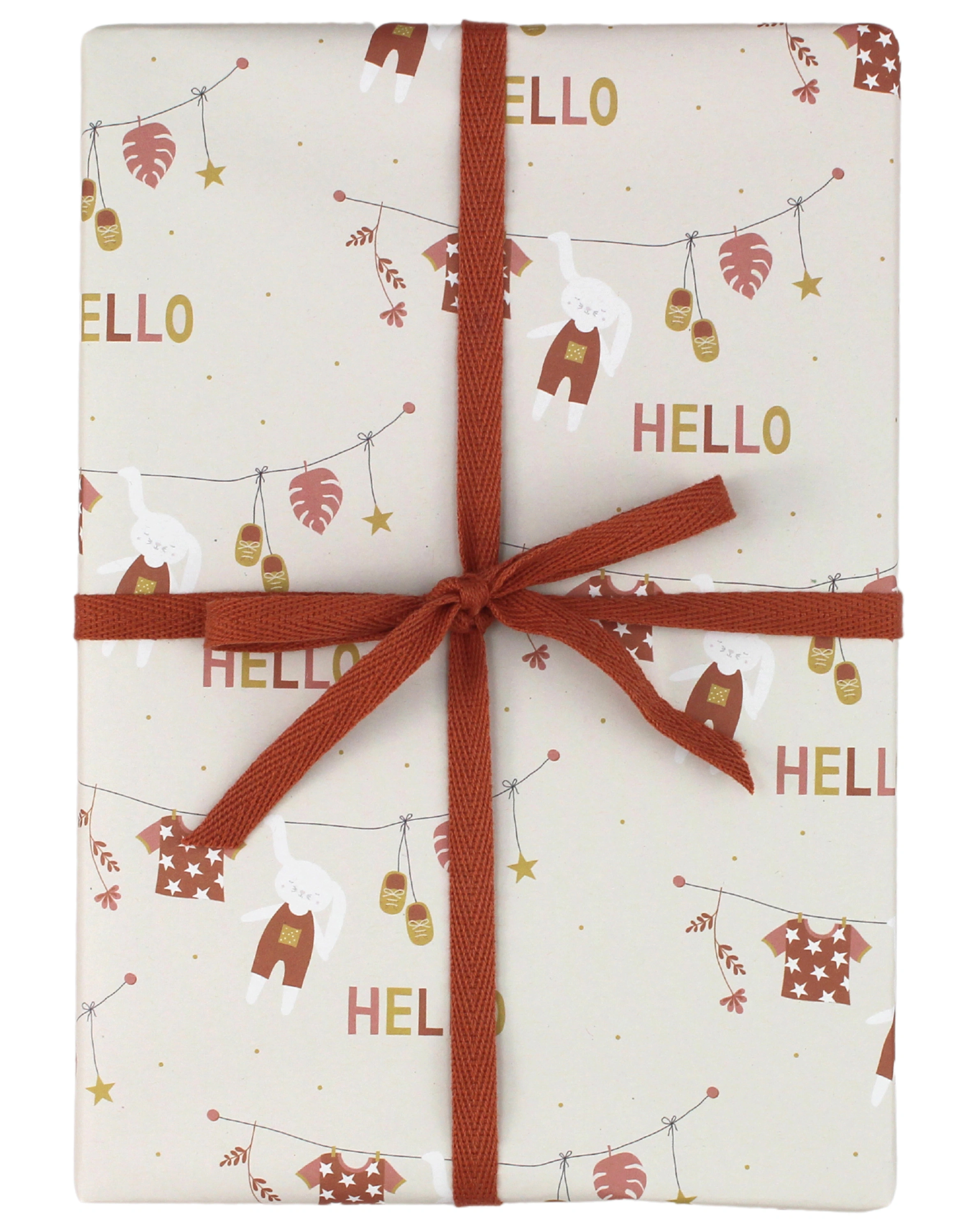 Geschenkpapier HASE - HELLO 3 Bögen in rose