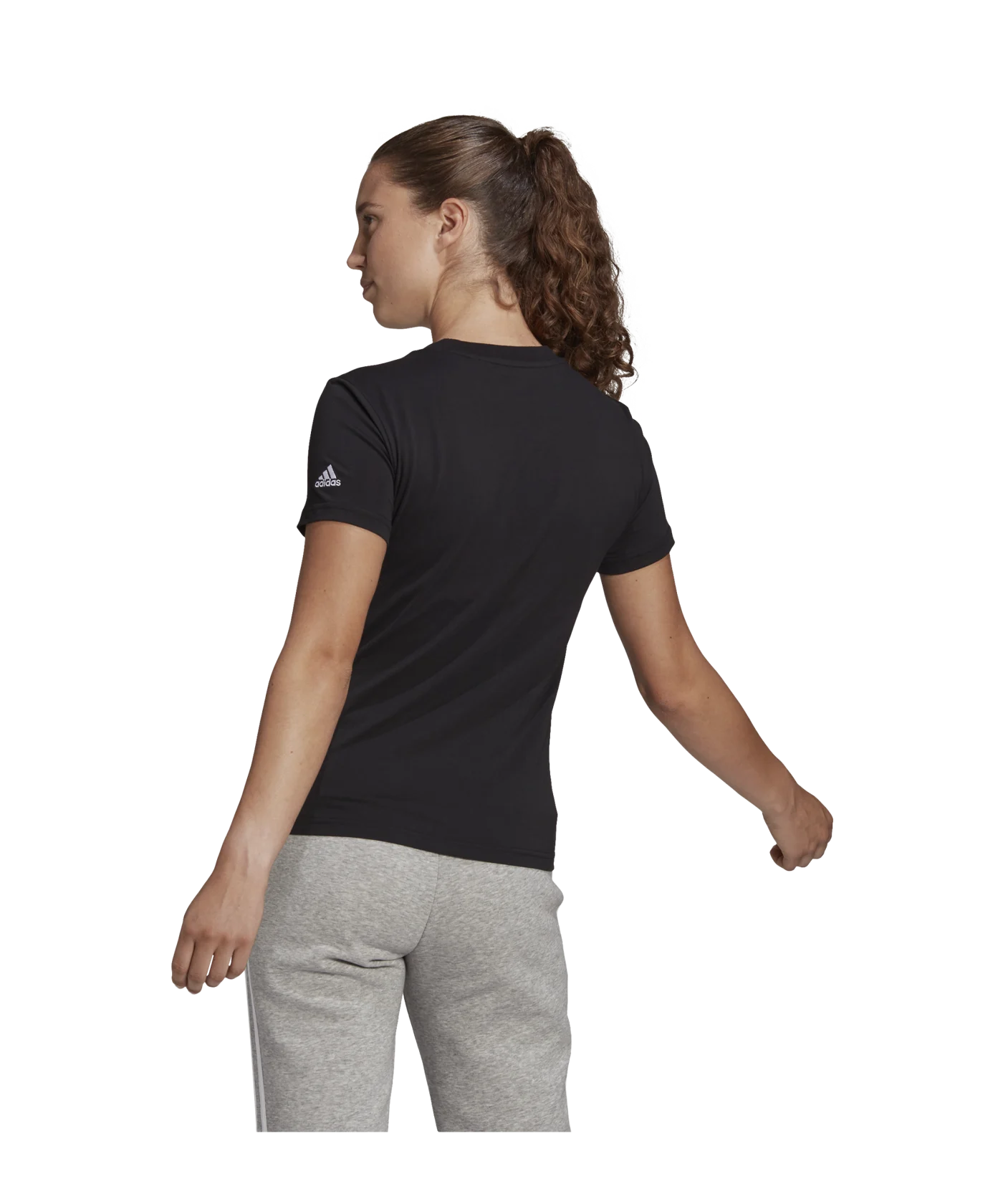adidas Essentials T-Shirt Damen Schwarz Weiss