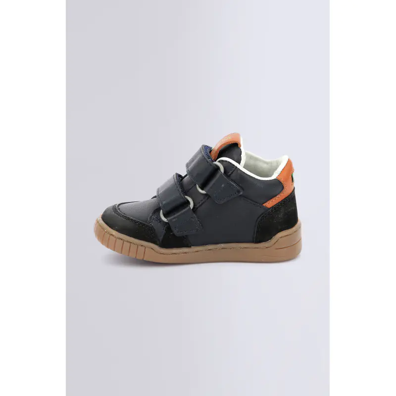 WINCKY VEL NOIR CAMEL MARINE SNEAKERS HAUTES Cuir Garçon
