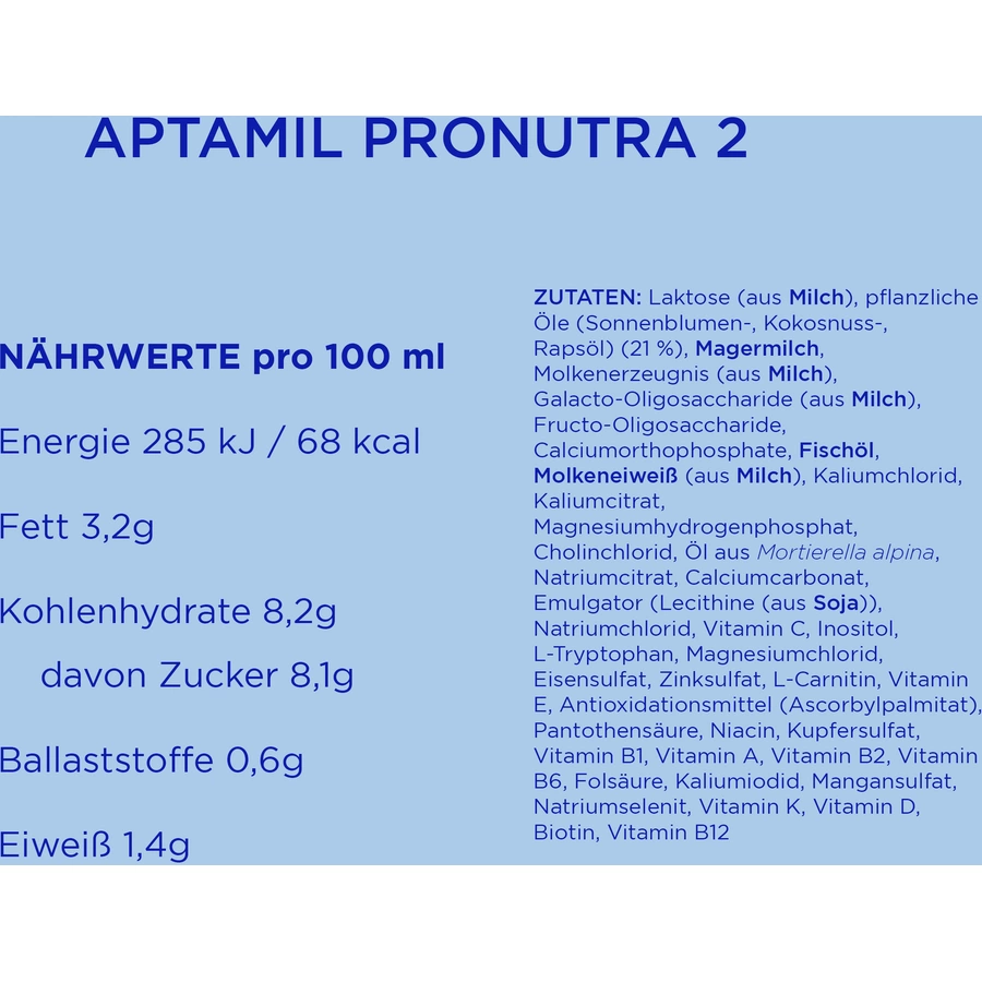 Aptamil Folgenahrung 2 Pronutra 1200 g ab 6 Monaten