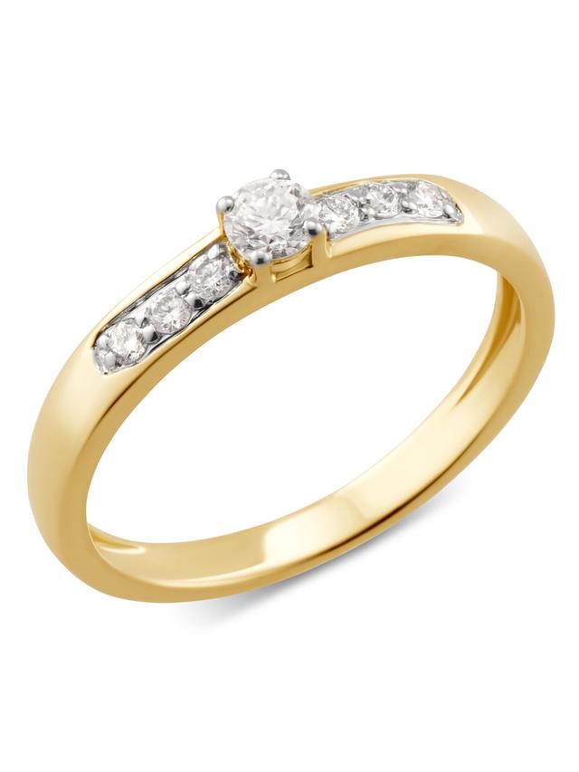 Croisé-Ring, 7 Brillanten, ca. 0,25 ct., Gold 585