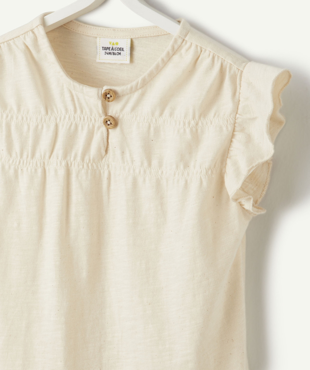 t-shirt manches courtes bébé fille en coton bio sans teinture