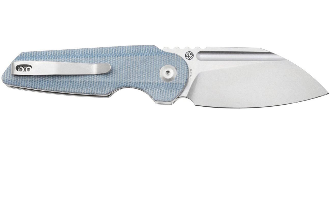 Tenable Knives Rafe L T1048A3 Stonewashed 14C28N, Blue Micarta, zakmes, 4T5 design