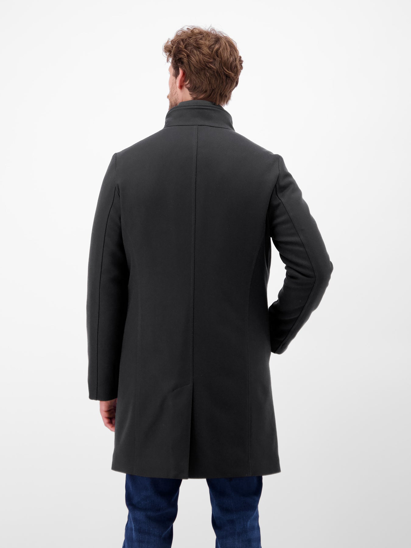 Herren-Wollmantel mit herausnehmbaren Westeneinsatz