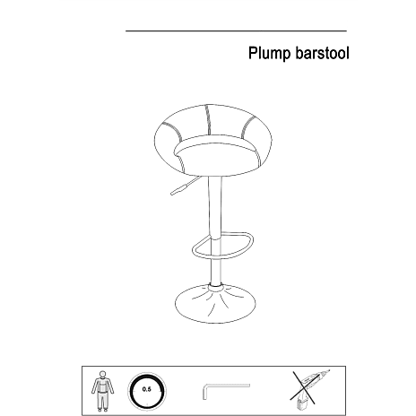 Plump barstol - sort