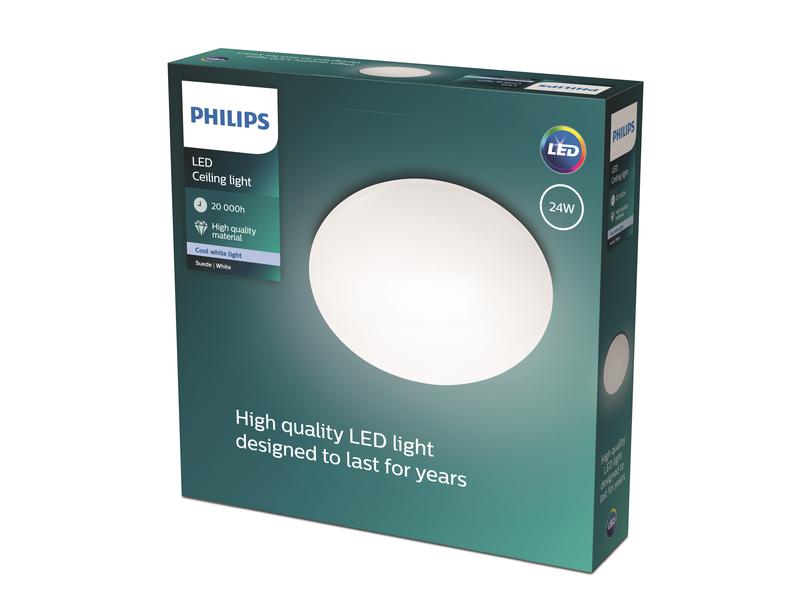 Philips Suede Deckenleuchte 4 x 5W, 4000K, weiss Elegante, sparsame LED-Aufbauleuchte