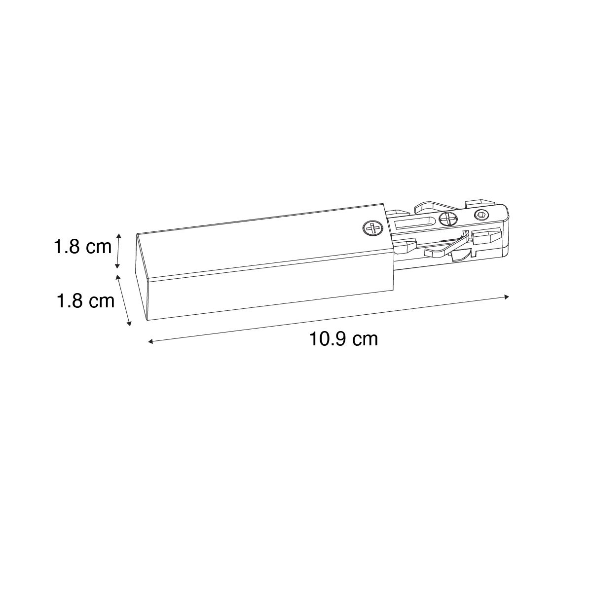 Voeding voor 1-fase rail zwart - Slimline