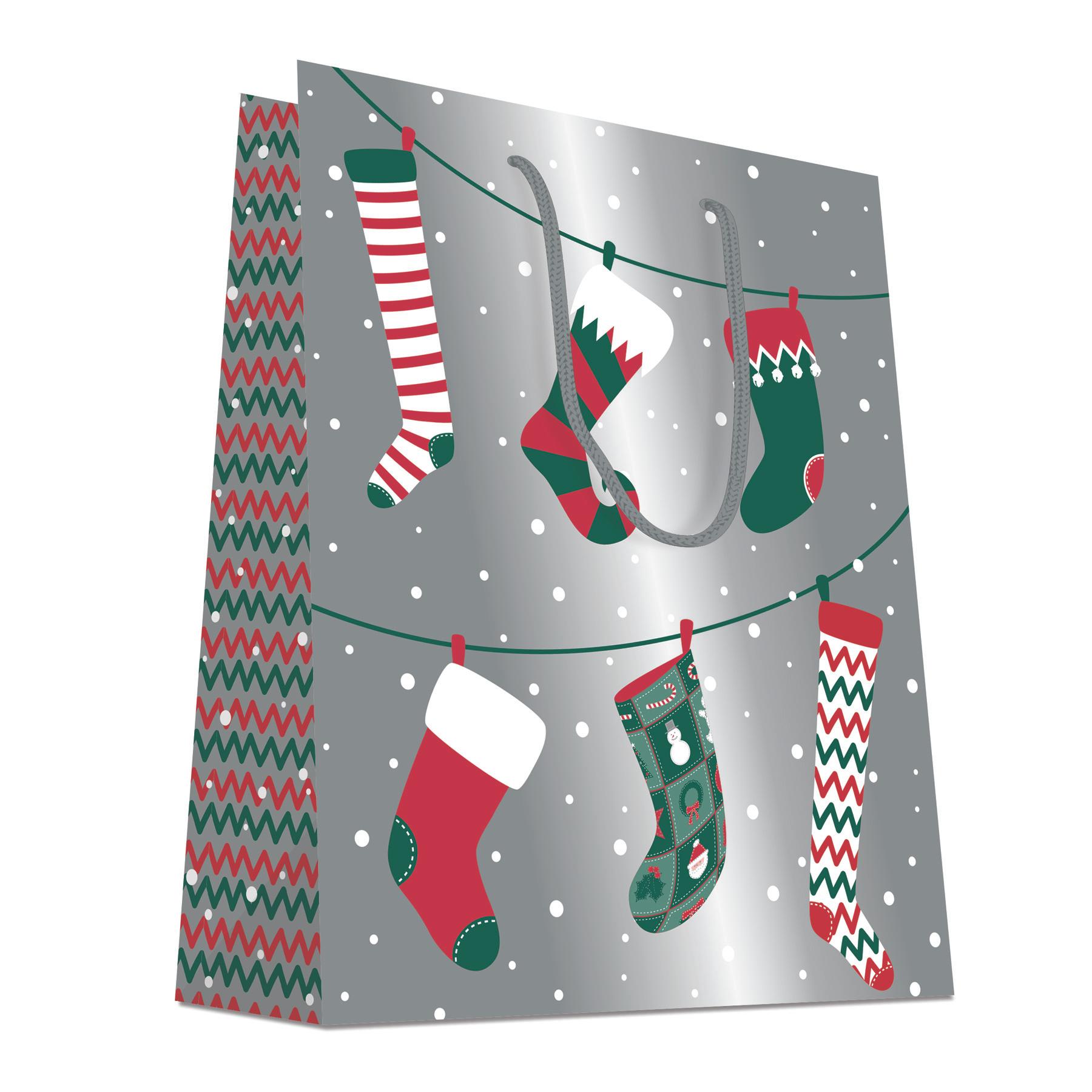 CABAS CHAUSSETTE DE NOEL 32X14X40CM