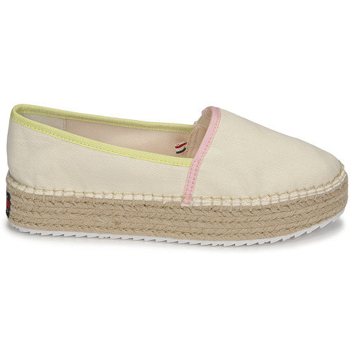 Tommy Jeans - TOMMY JEANS FLATFORM ESPADRILLE - Crème / Multicolore