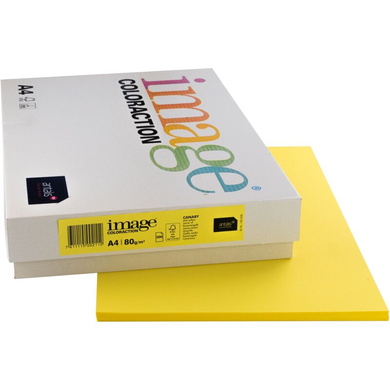 Image Coloraction Papier farbig, A4, 80 g/m², canary gelb