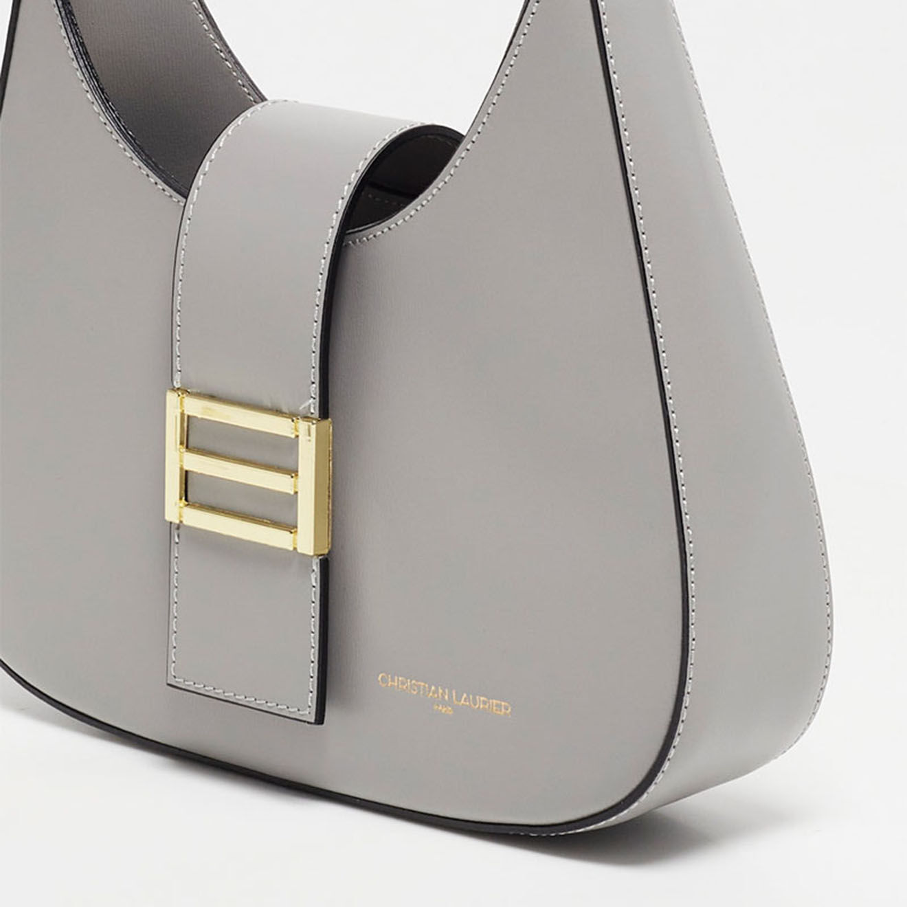 Christian Laurier Sac bandoulière en Cuir Inaya gris - 27x23x7 cm