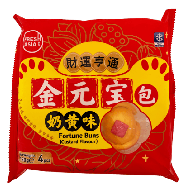Fresh Asia Fortuin Broodjes Custard Smaak 180g