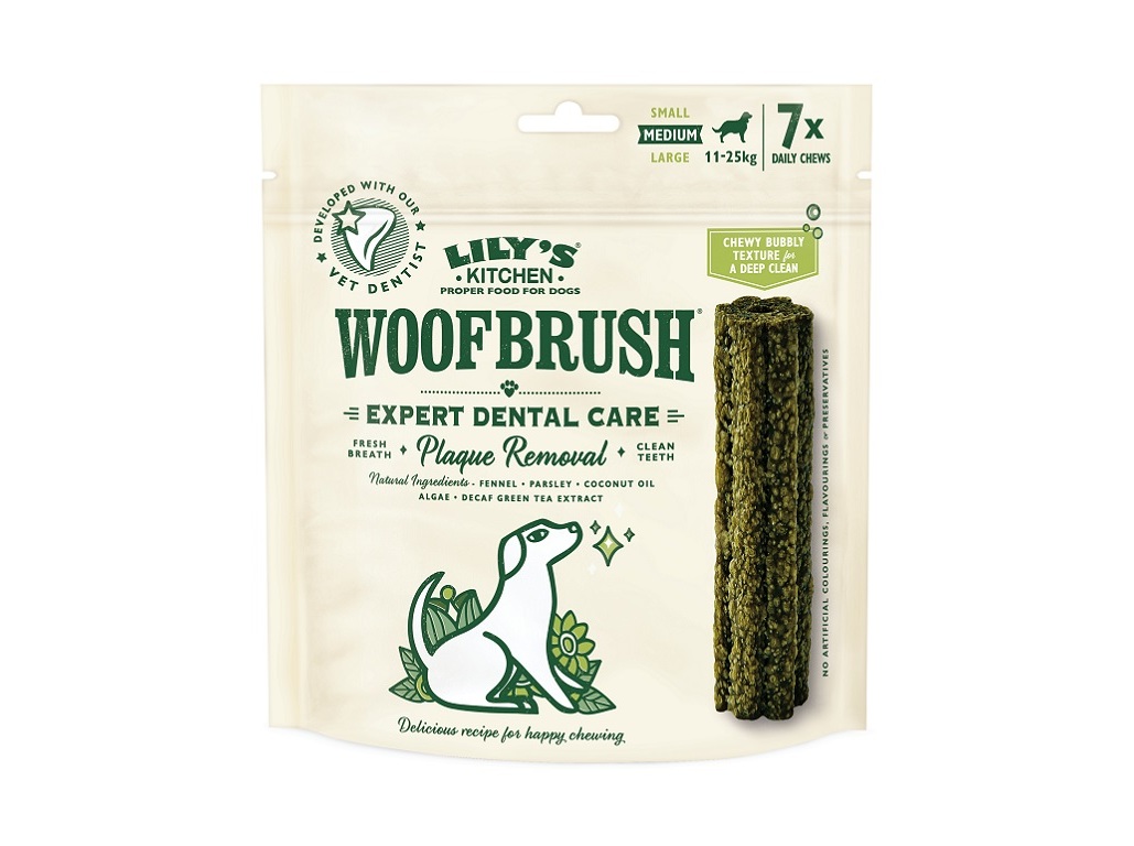 SNACKS DENTAL PARA CÃO LILY'S KITCHEN WOOFBRUSH MÉDIO 196G