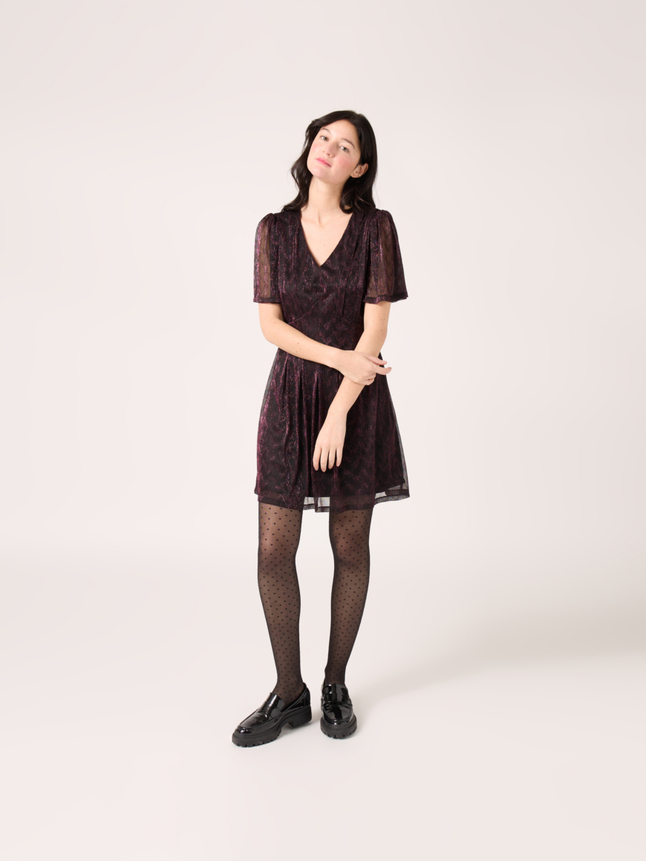 Robe courte fils métallisés