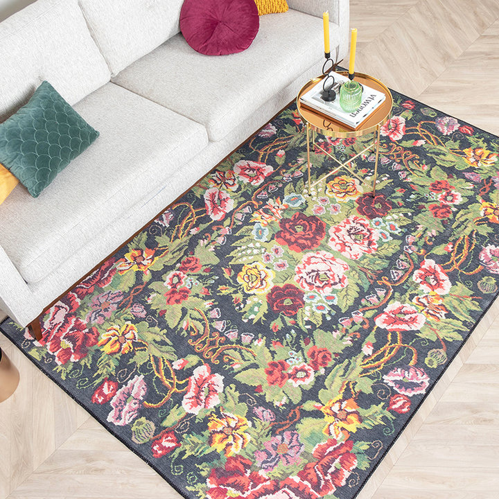 Vloerkleed - Estate Rozenkelim Groen | Bloemen