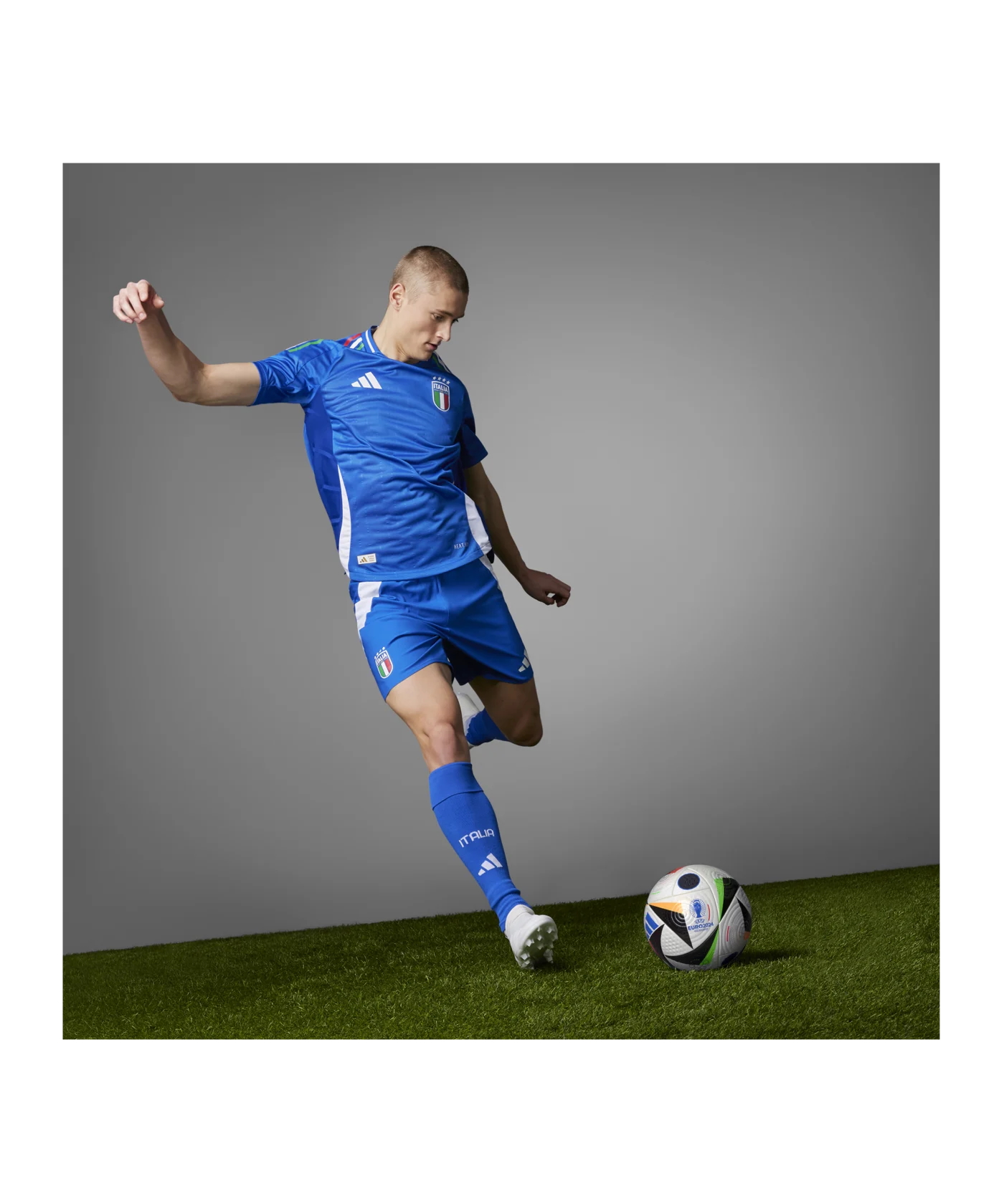 adidas Italien Auth. Trikot Home EM 2024 Blau