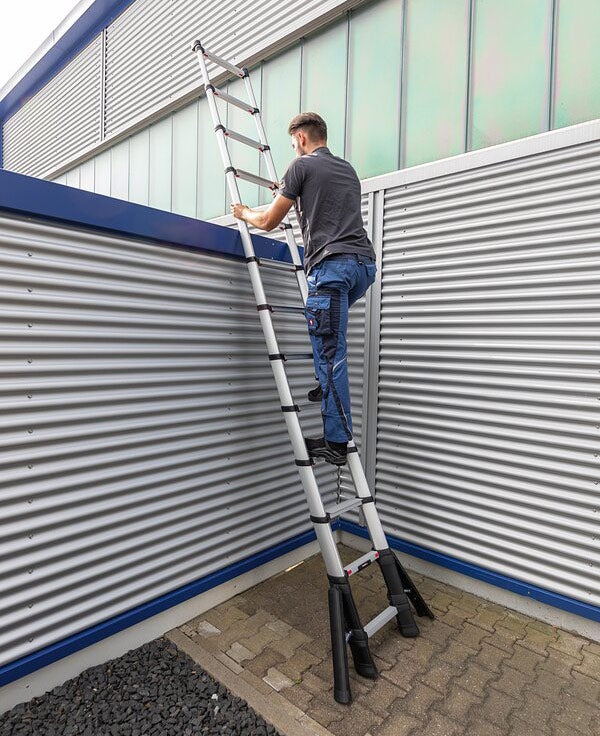 Iller Telesteps PRIME LINE telescopische ladder, geanodiseerd, met driehoekig stijlprofiel, 13 treden