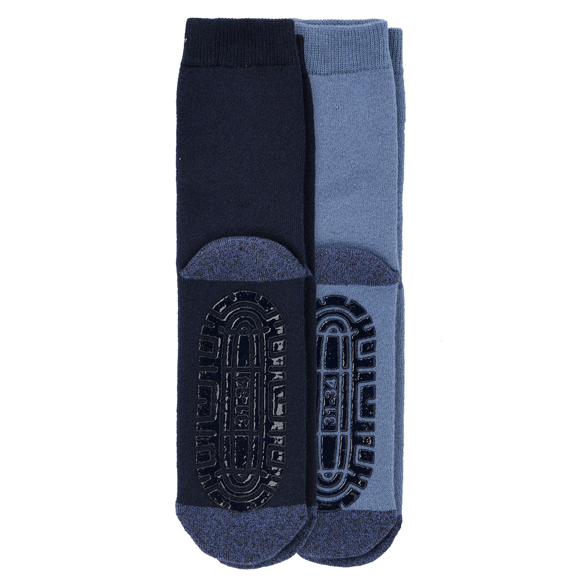 Topolino 2 Paar Jungen Stoppersocken in Unifarben dunkelblau