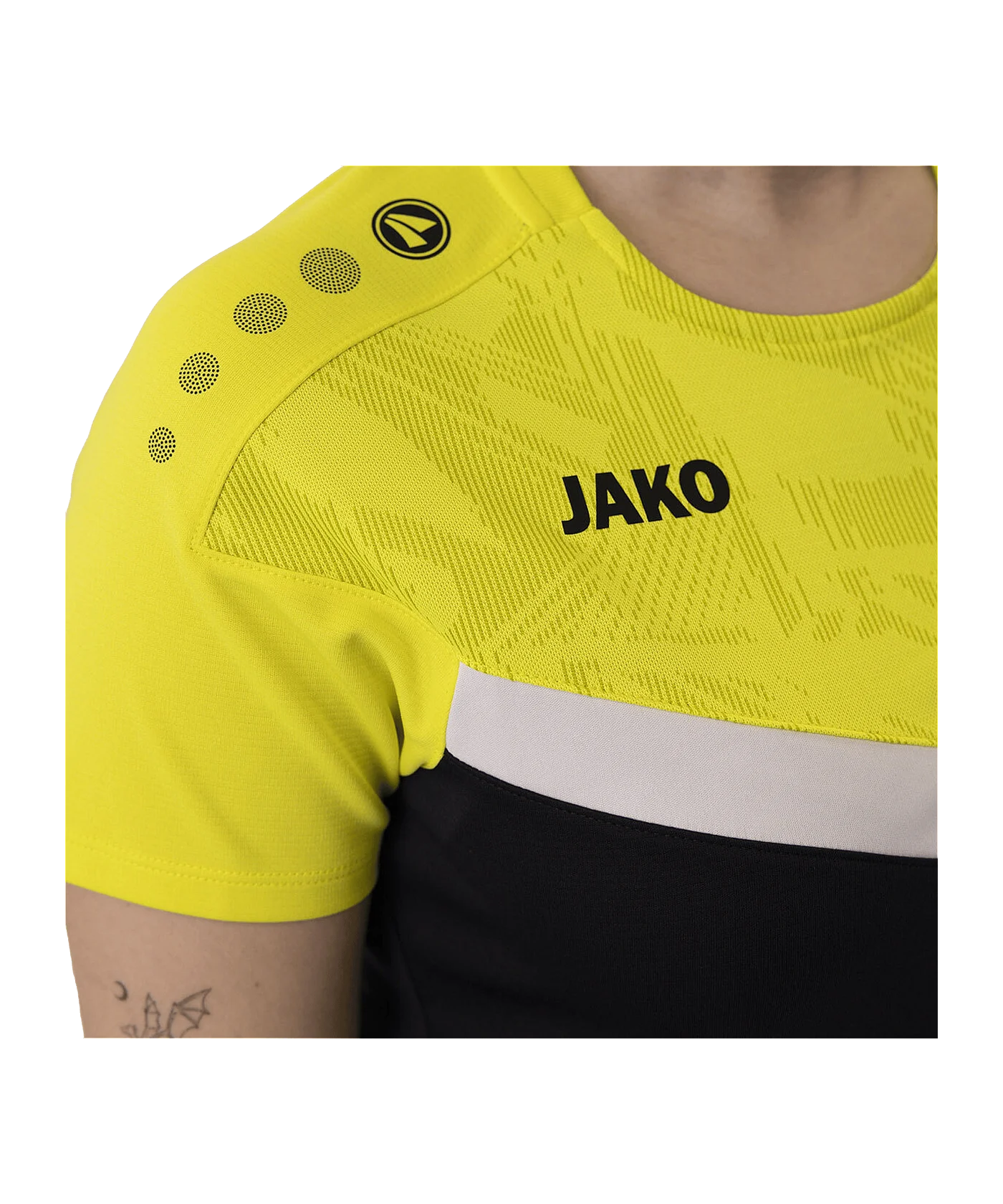 JAKO Iconic T-Shirt Damen Schwarz Gelb F808