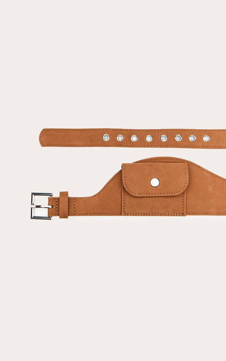 Marron Ceinture À Mini Poche En Synthétique