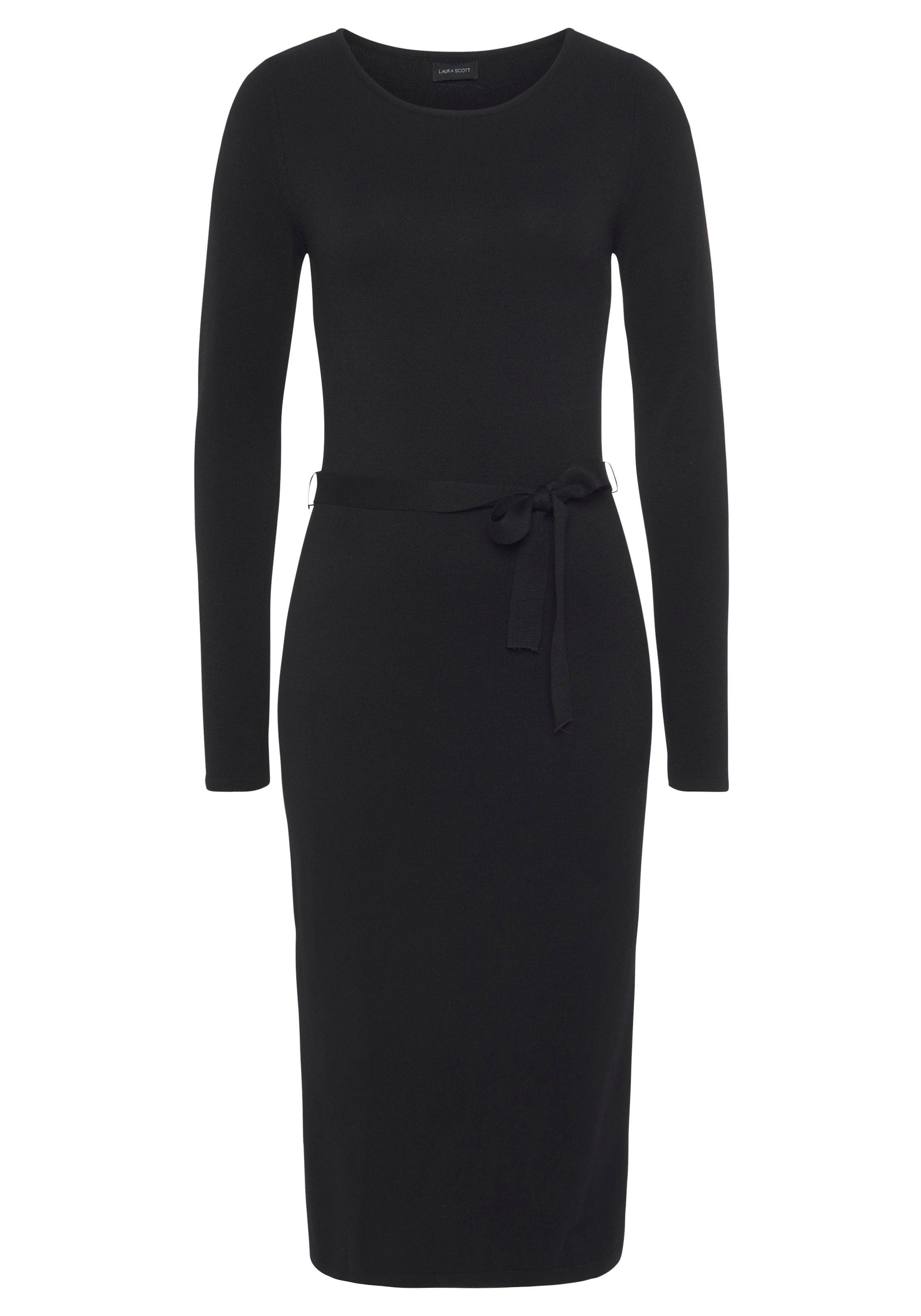 Laura Scott Strickkleid feminin geschnitten, mit Bindegürtel