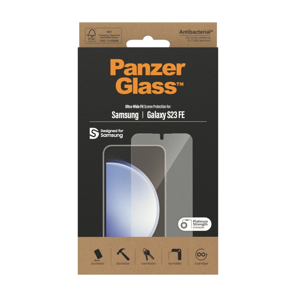 PanzerGlass - Skærmbeskyttelse - Samsung Galaxy S23 FE - Ultra-Wide Fit