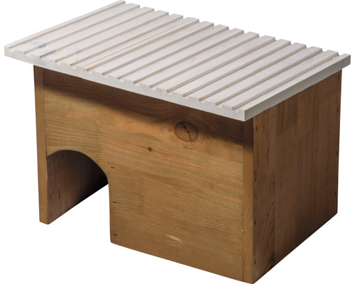 Egelhuis, hout, 38 x 28 x 28 cm, bruin met wit dak