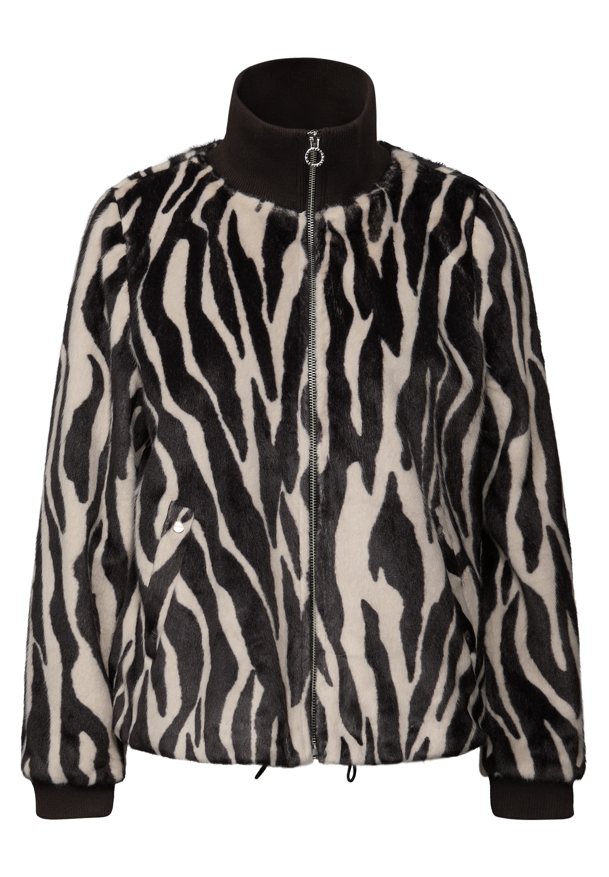 STREET ONE Blouson ohne Kapuze Fake Fur Zebra Blouson im Animal-Look