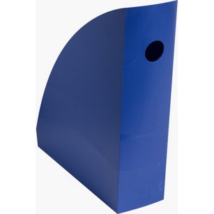 Porte-revues exacompta mag-cube bee blue plastique recycle a4+ oeillet de prehension coloris bleu marine