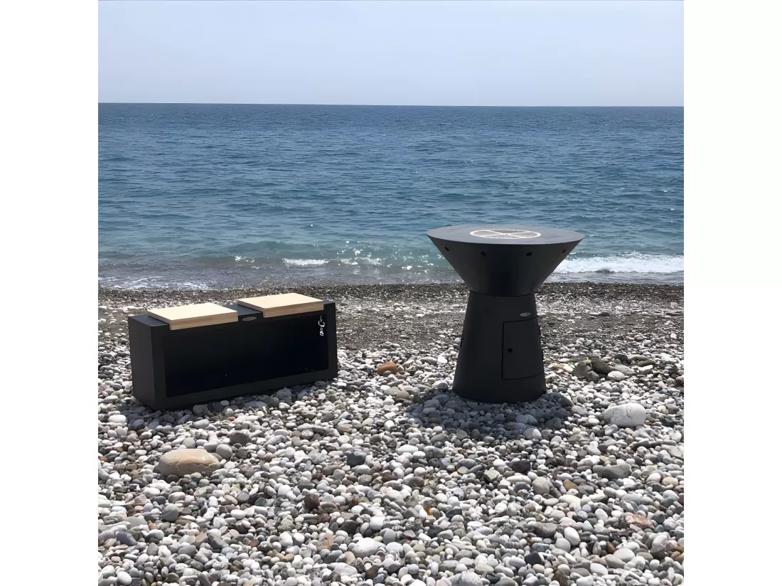 Barbecue brasero en acier Phoenix Hauteur 99 cm Diamètre 99 cm