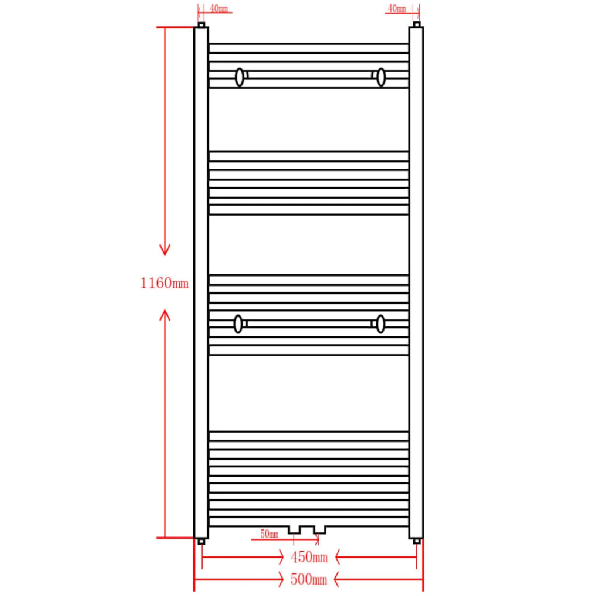 VidaXL 500x1160mm Gris