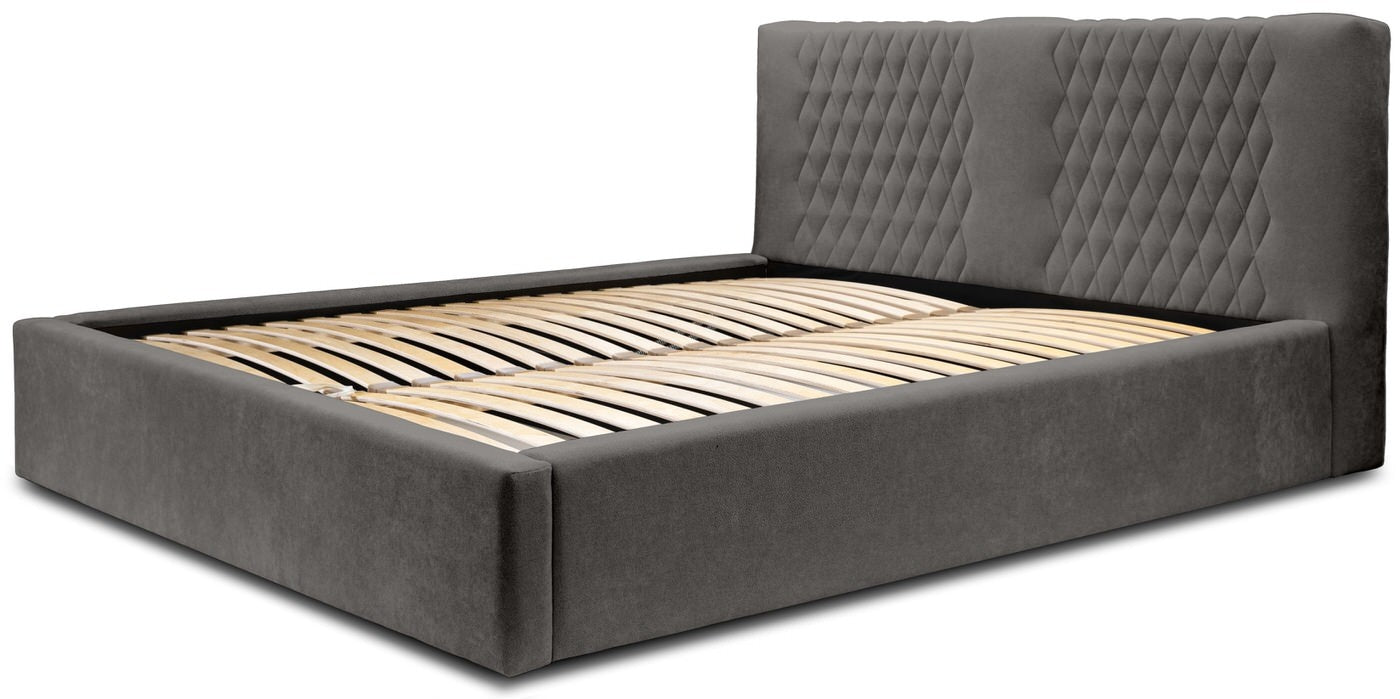 Trae Mobler Montana 140 x 200 cm Gestoffeerd Bed Donkergrijs