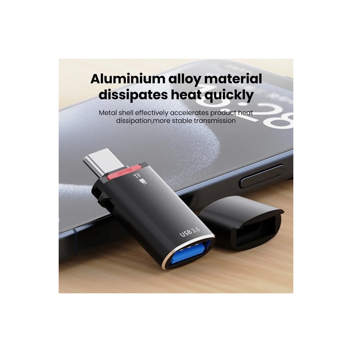 NÖRDIC USB-C 3.0-kortleser og OTG-adapter MicroSD, 1xUSB-A UHS-I
