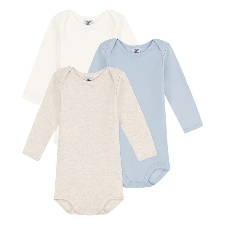 Petit Bateau Lot 3 Bodies Pastel | Bleu