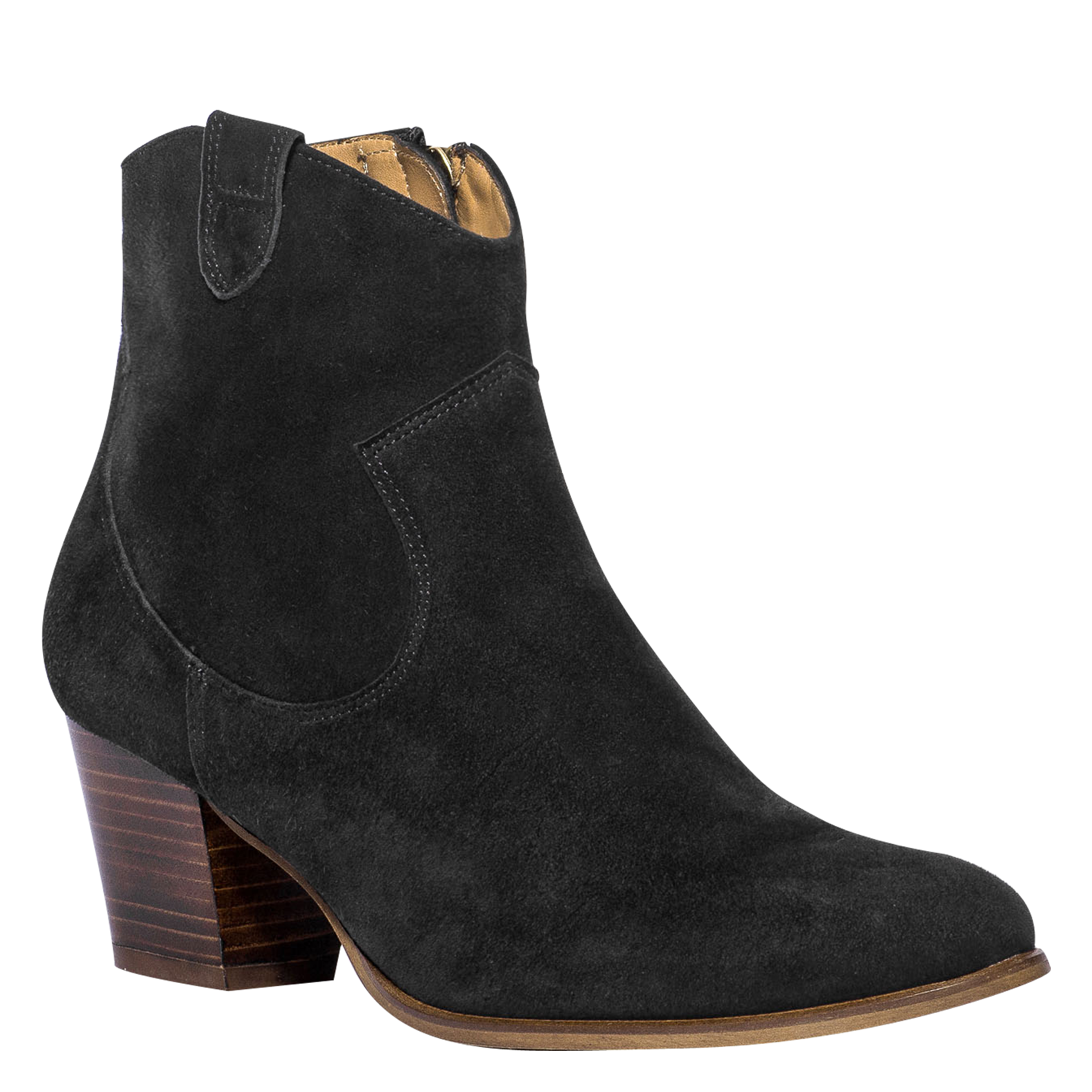 MELISSE - Bottines en cuir velours | Noir