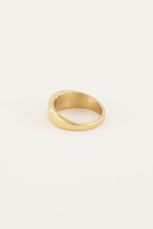 MOOD ring met vierkante transparante steen