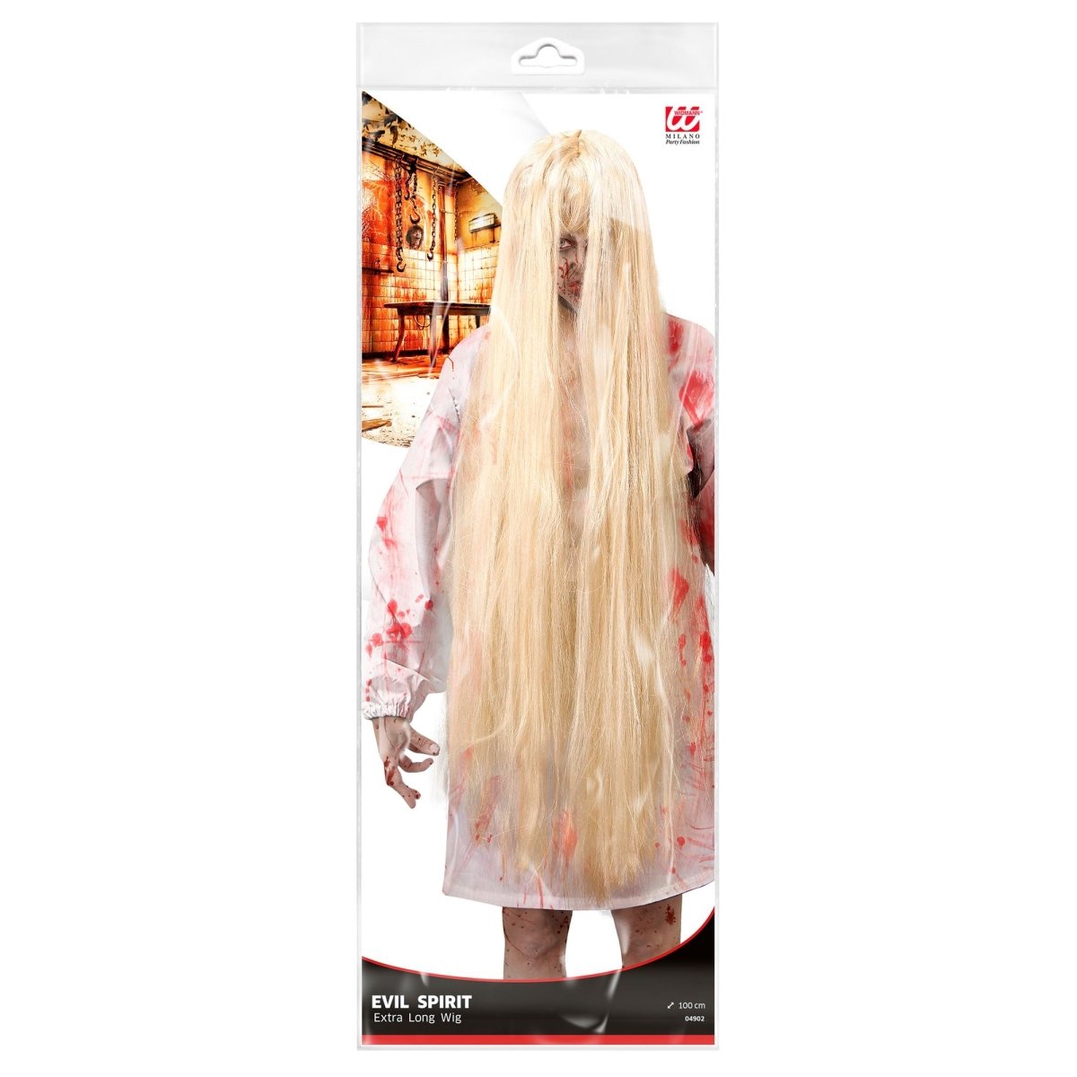 Halloween Pruik Blond Geest 1m