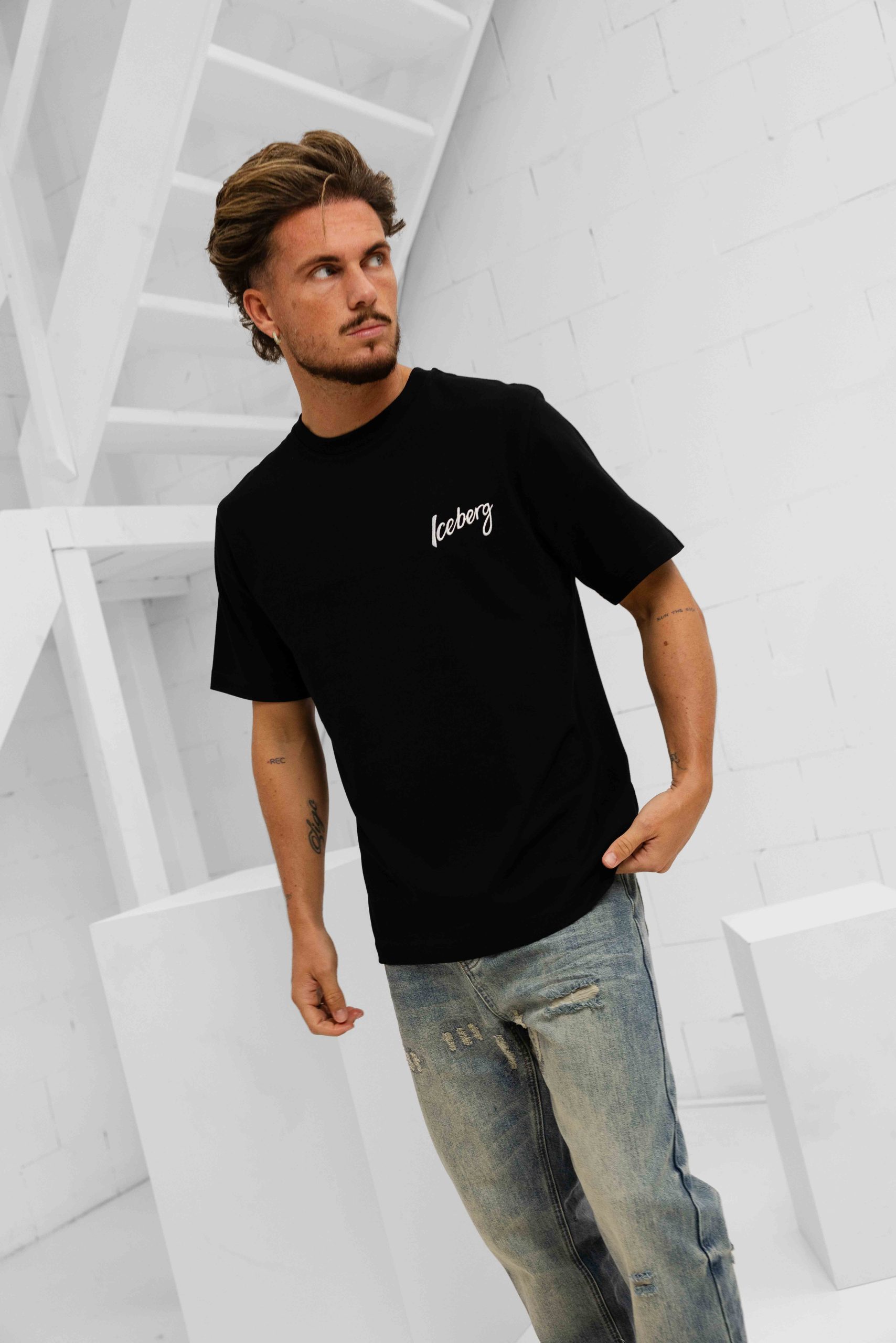 Iceberg 5D F071 Jersey T-Shirt Heren Zwart