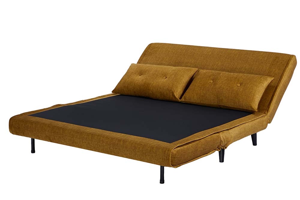 Retro Schlafsessel SMART MULTIFUNCTION 140cm senfgelb Vogue Velours Samt Bettfunktion