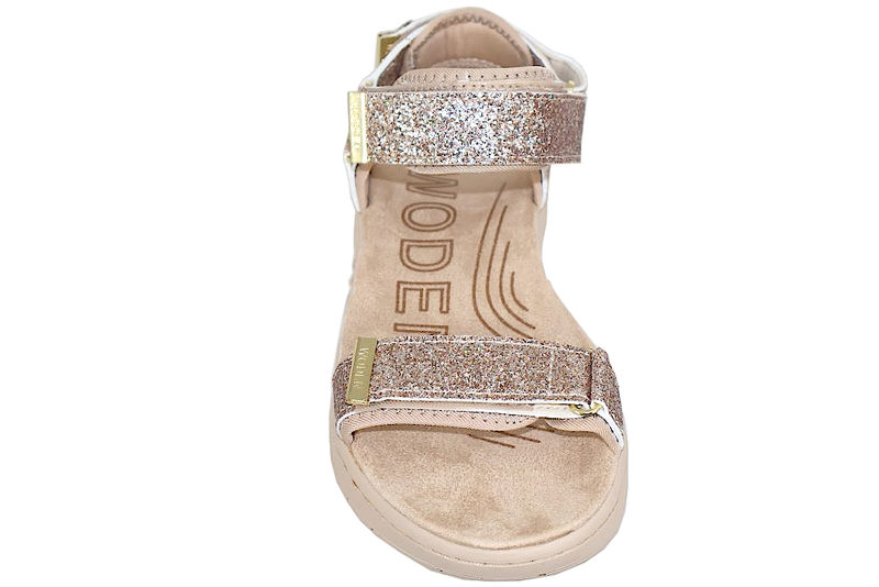 WODEN LINE SANDAL I BEIGE TEKSTIL MED GLIMMER