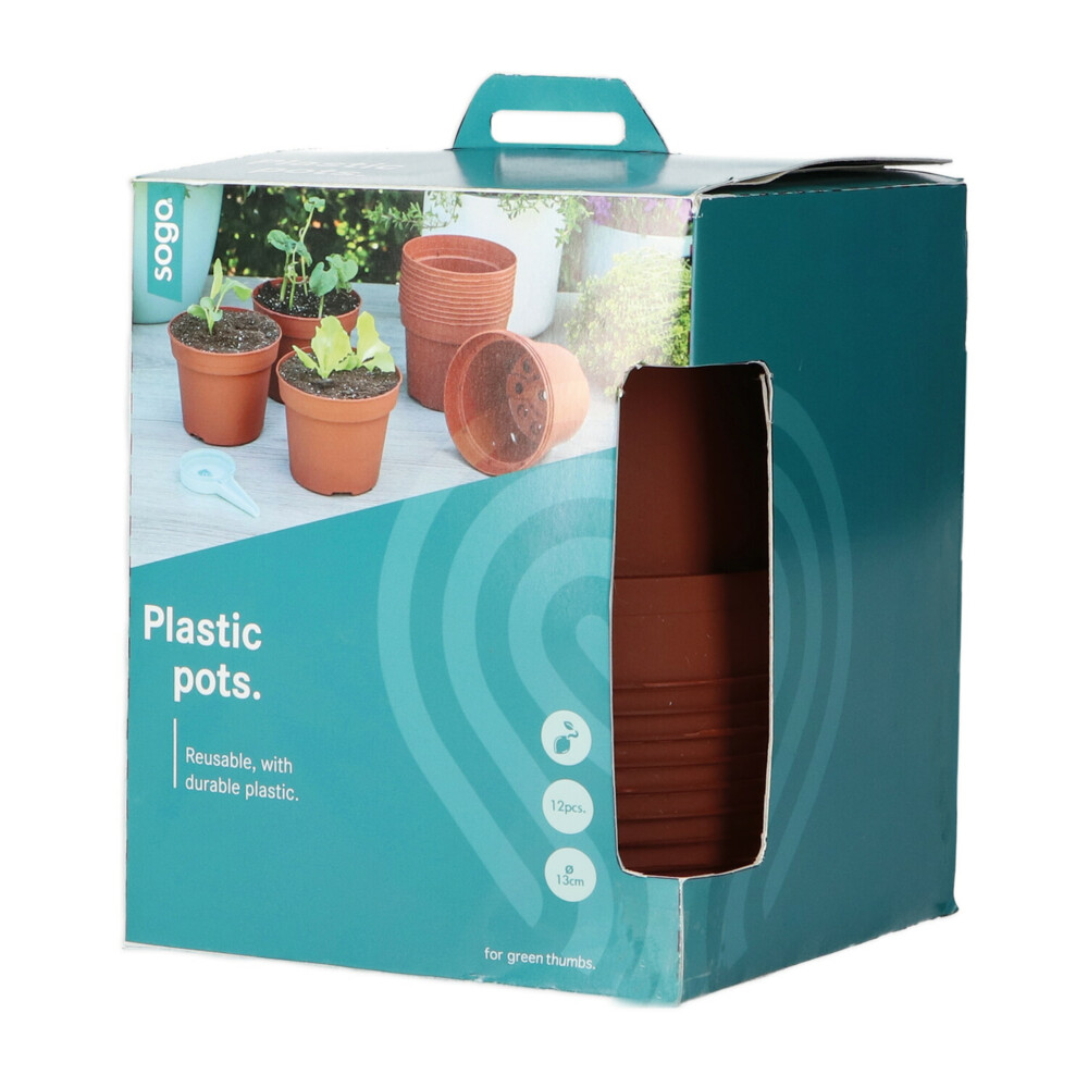 SOGO Plastic Potje Terra Kleur 13 cm12 stuks