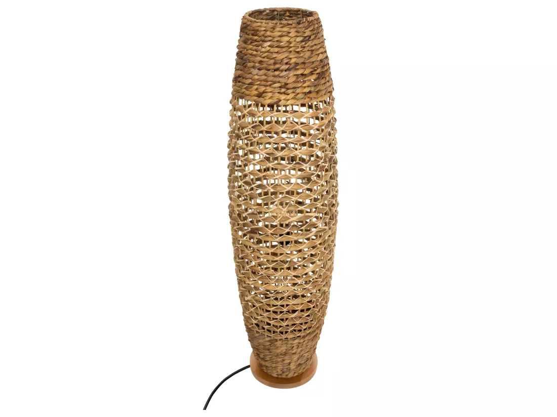Lampadaire en métal et bois naturel H 118 cm