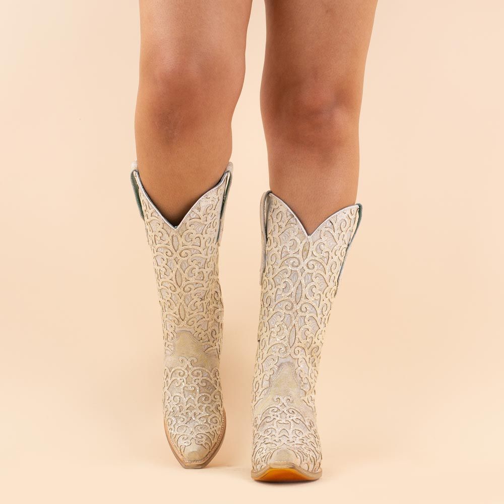 Corral boots C4050 White Glitter Overlay