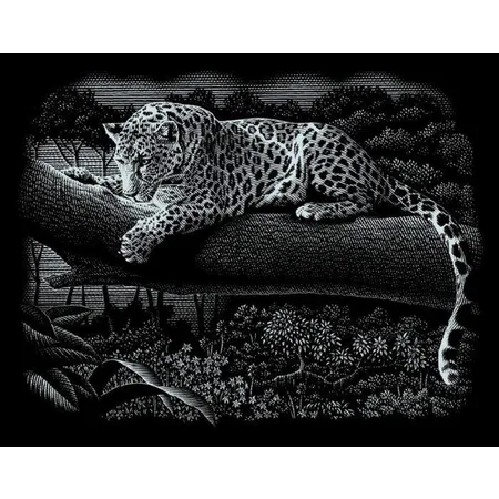 Mammut 137002 Scraper Kratzbild Leopard, silber, groß