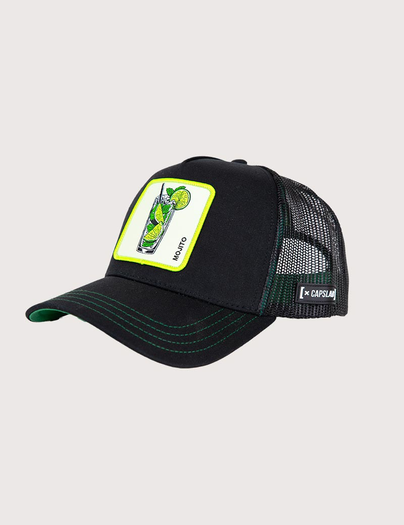 CAPSLAB CASQUETTE TRUCKER LOGO MOJITO NOIR
