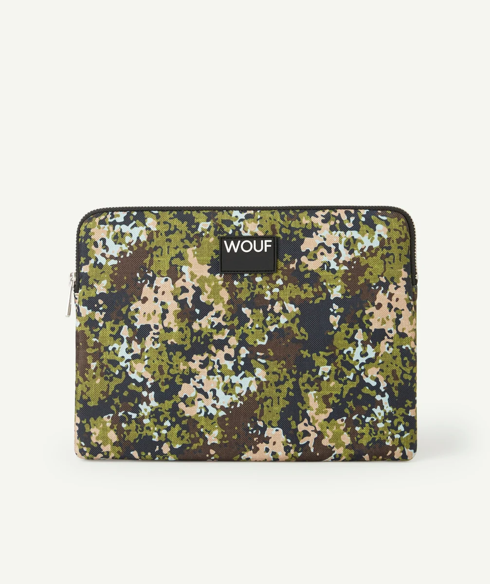WOUFHOUSSE POUR TABLETTE IMPRIMÉE KAKI ET ROSE