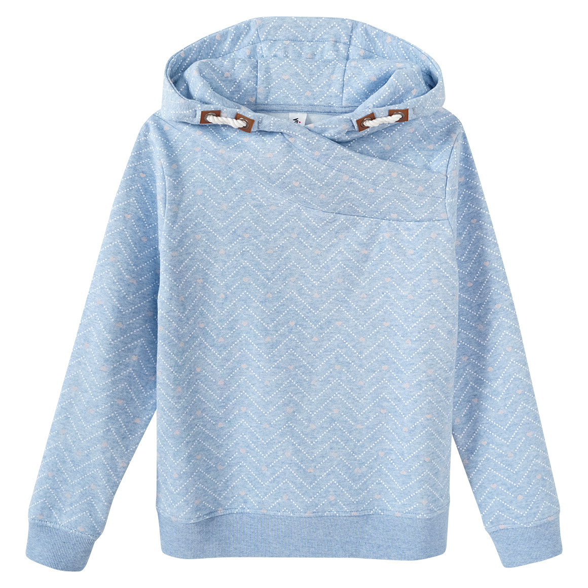 Yigga Mädchen Hoodie mit Herzchen hellblau