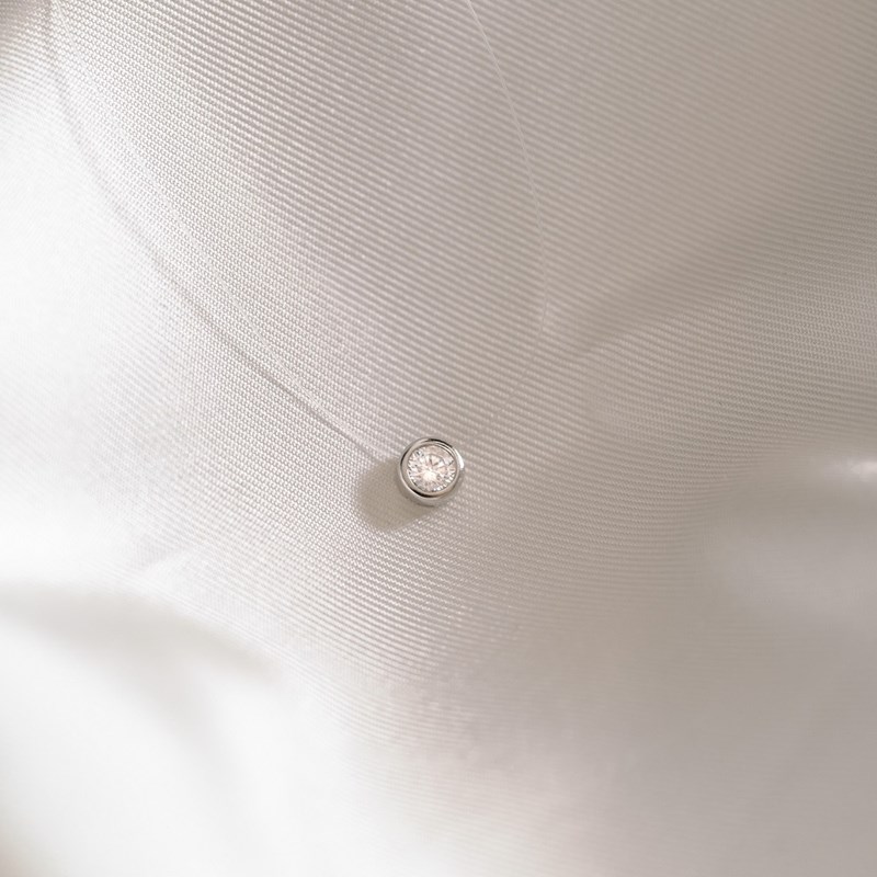 Collier Ras de Cou Transparent Argent Fil de Nylon Zirconium