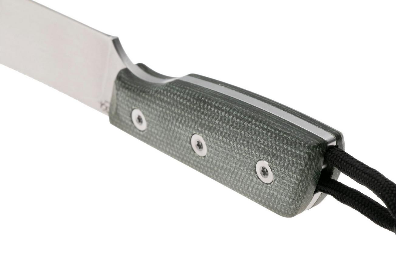 StraightLine Digger DG-GC Stonewashed 14C28N, Green Canvas Micarta, vaststaand mes