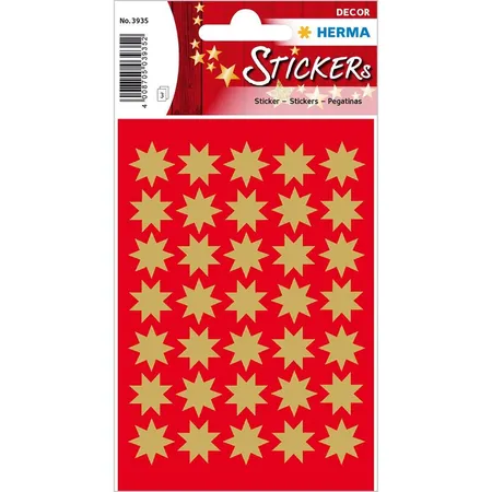HERMA Weihnachts-Sticker Sterne, 15 mm, gold